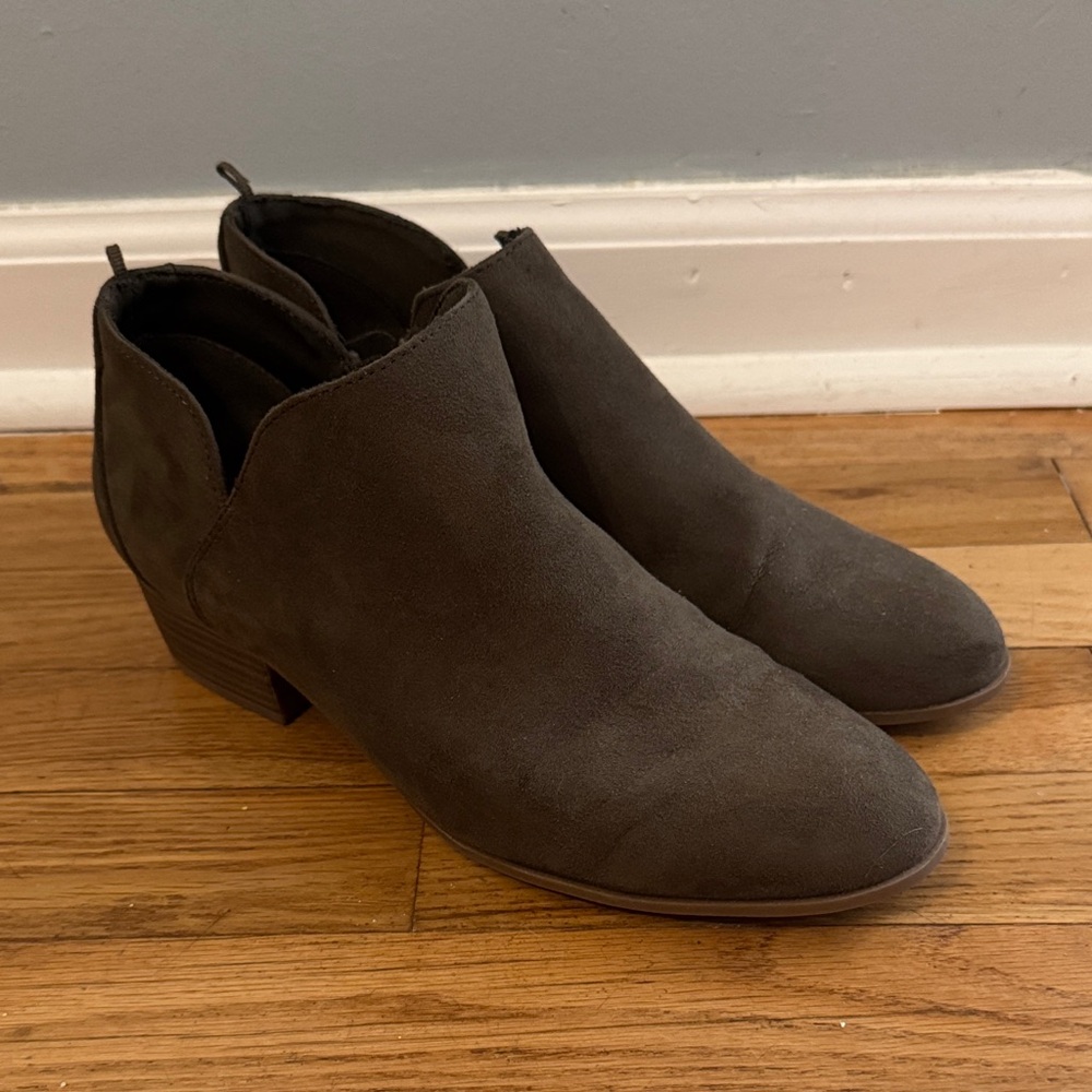 Green Suede Ankle Boots